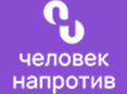 Man against logo